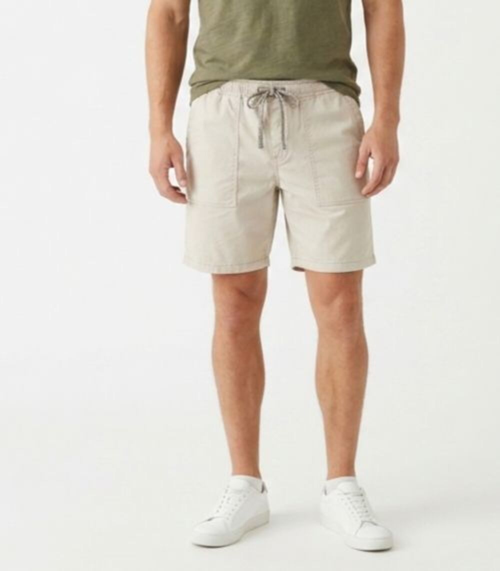 Lucky Brand Men’s Porkchop Pocket Shorts Small Moonstruck Beige Drawstring EUC